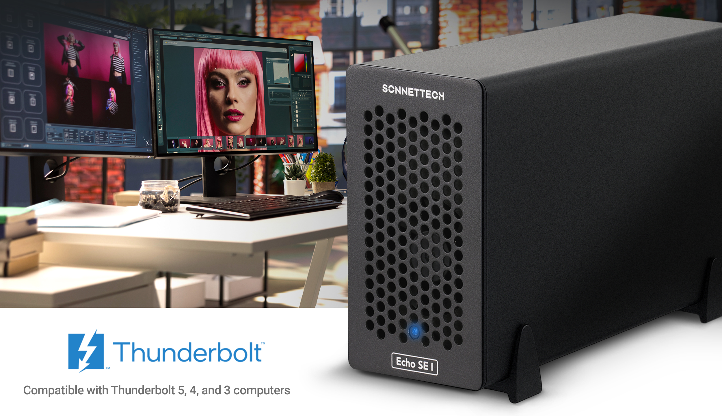 Front view of Echo II DV T5 Rackmount Thunderbolt 5 Expansion System.