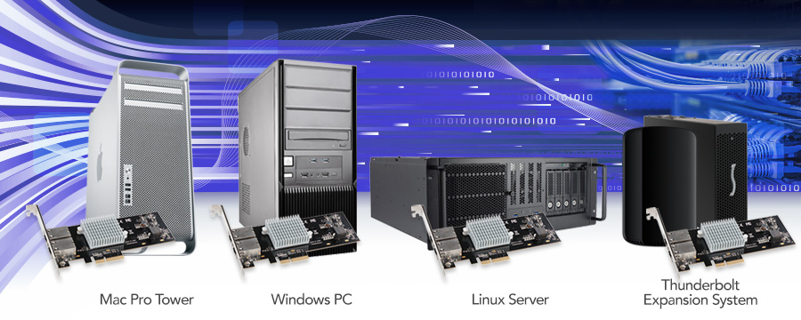 Computers with Presto 10GbE 10GBase-T PCIe Cards
