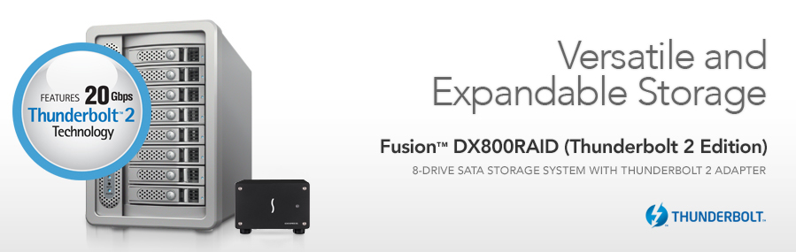 Fusion DX800RAID (Thunderbolt 2 Edition) - Versatile and Expandable Storage
